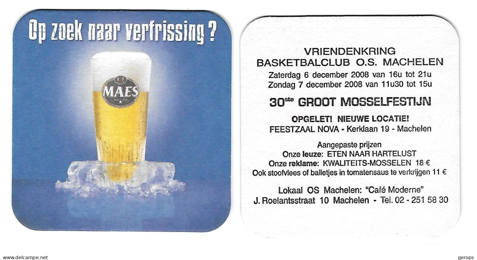 265a Brij. Maes Waarloos Rv 30e Mosselfest. Basketbalclub OS Machelen 2008 - Sous-bocks