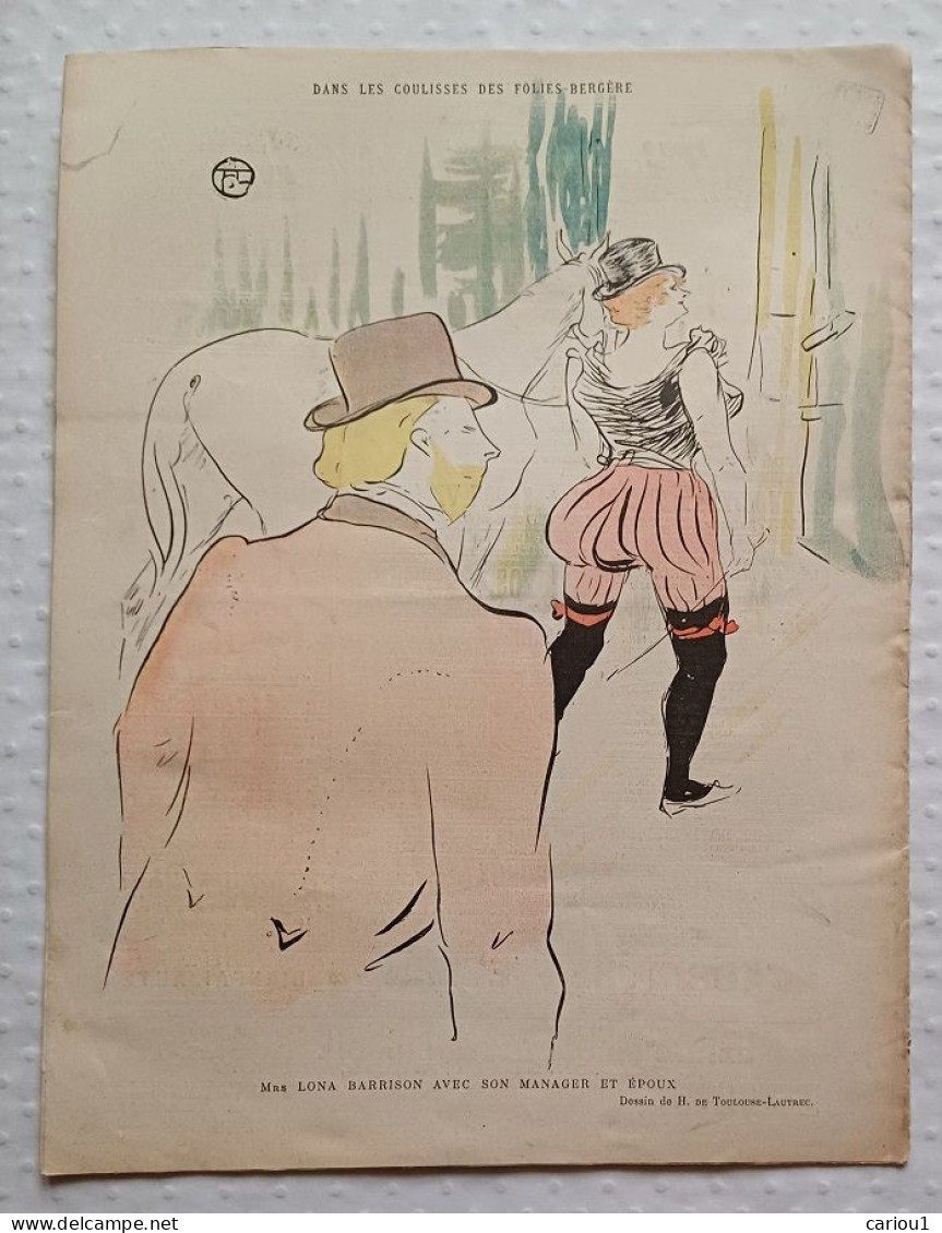 C1 LE RIRE Juin 1896 Dessin De TOULOUSE LAUTREC Mrs Lona Barrison FOLIES BERGERE PORT INCLUS France - 1801-1900