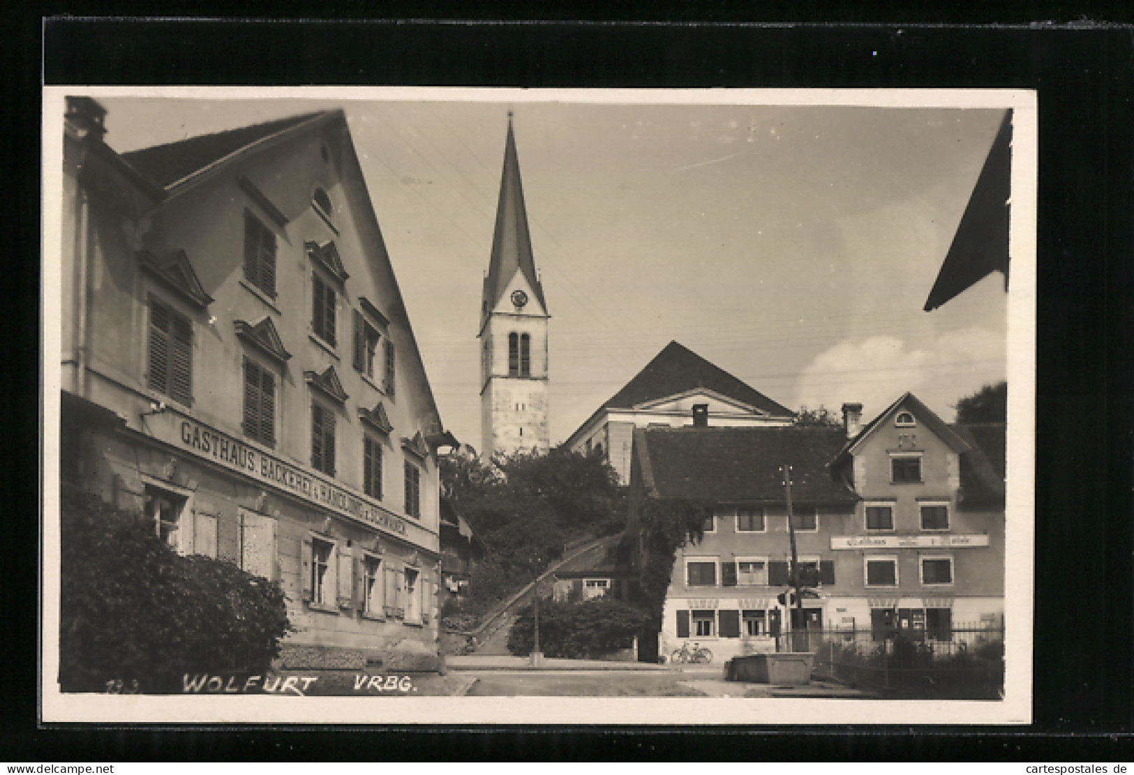 AK Wolfurt, Gasthaus, Bäckerei U. Handlung Z. Schwanen, Kirche  - Other & Unclassified