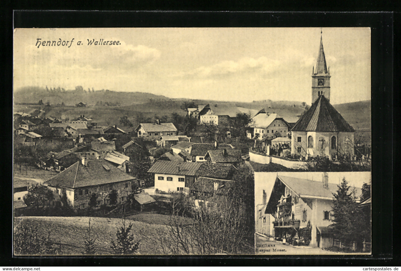 AK Henndorf A. Wallersee, Gesamtansicht, Gasthaus Kasper Moser  - Sonstige & Ohne Zuordnung