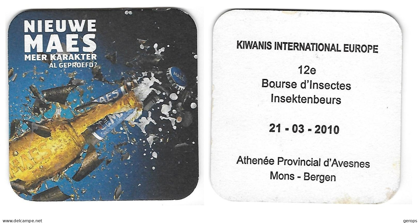 273a Brij. Maes Waarloos Rv 12e Kiwanis Int. Incekten Beurs Mons 2010 (vlek) - Bierdeckel