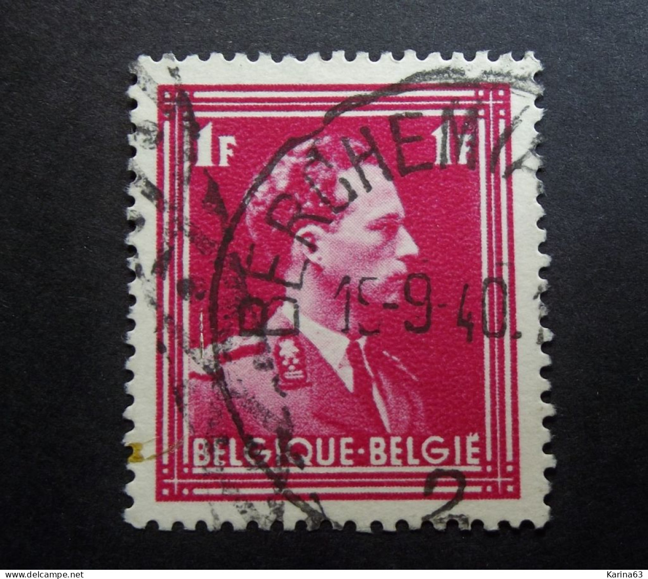 Belgie Belgique - 1936 -  OPB/COB  N° 428  - 1 Fr  - Obl.  -  Berchem ( Agathe )  - 1940 + Roulette - Usados