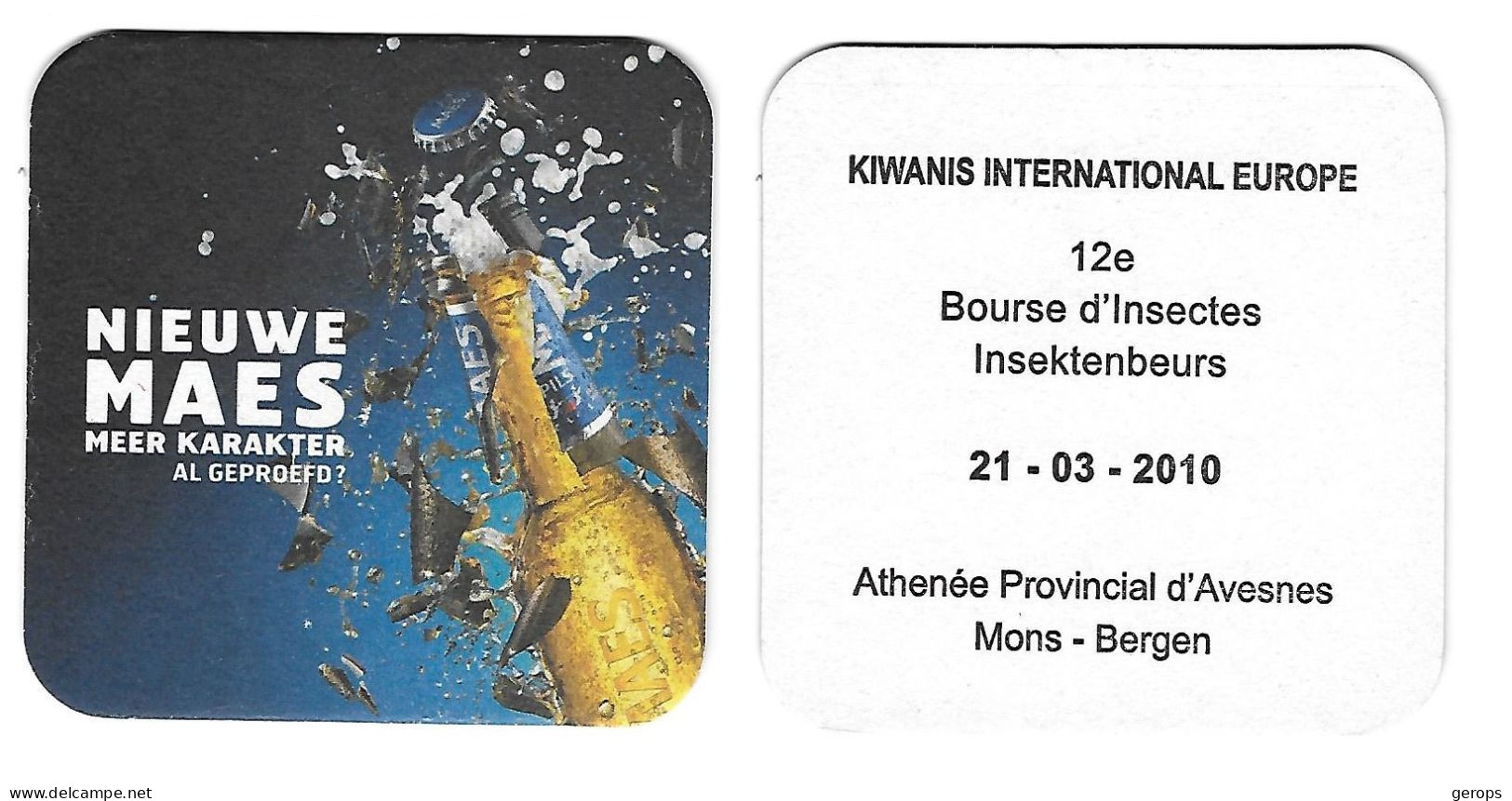 274a Brij. Maes Waarloos Rv 12e Kiwanis Int. Incekten Beurs Mons 2010 - Beer Mats