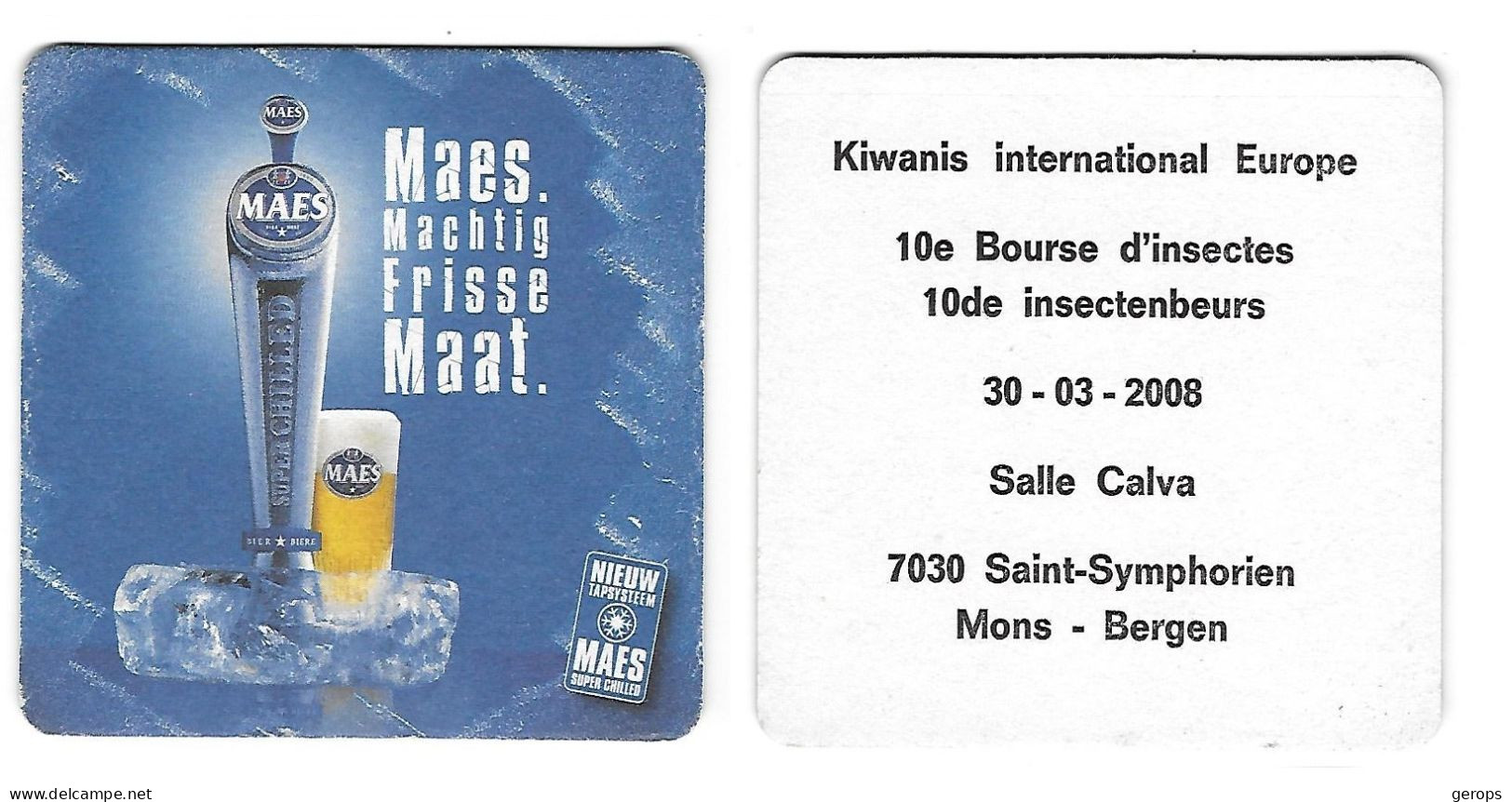 275a Brij. Maes Waarloos Rv 10e Kiwanis Int. Incekten Beurs Mons 2008 - Beer Mats