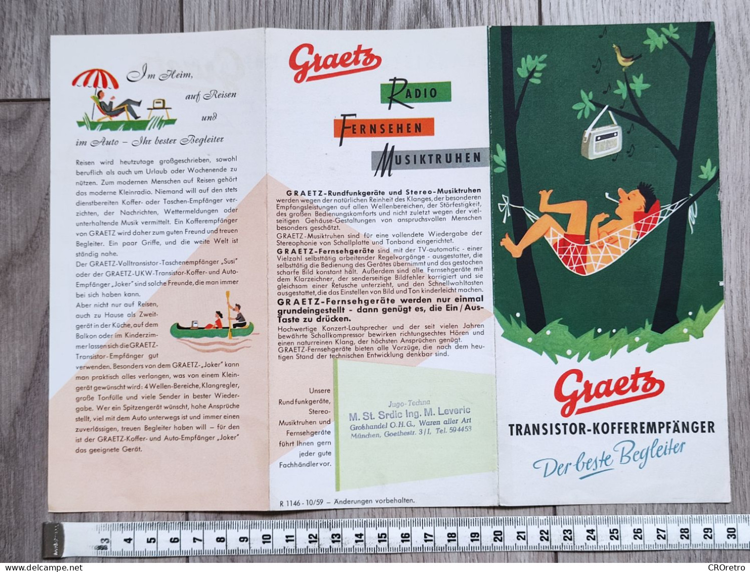 GRAETZ RADIO / TRANSISTOR, Vintage Advertising Brochure 1959 - Werbung