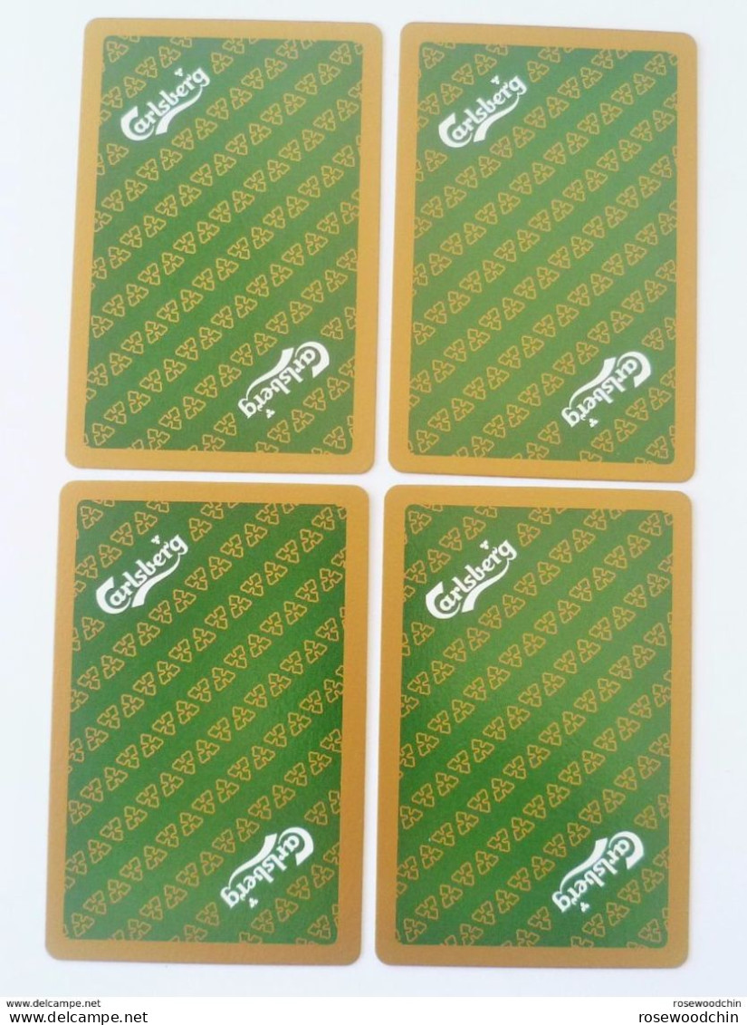 Set Of 4 Pcs. Carlsberg Beer Playing Card - Ace Of Spades, Hearts, Clubs, Diamonds (#116) - Cartes à Jouer Classiques