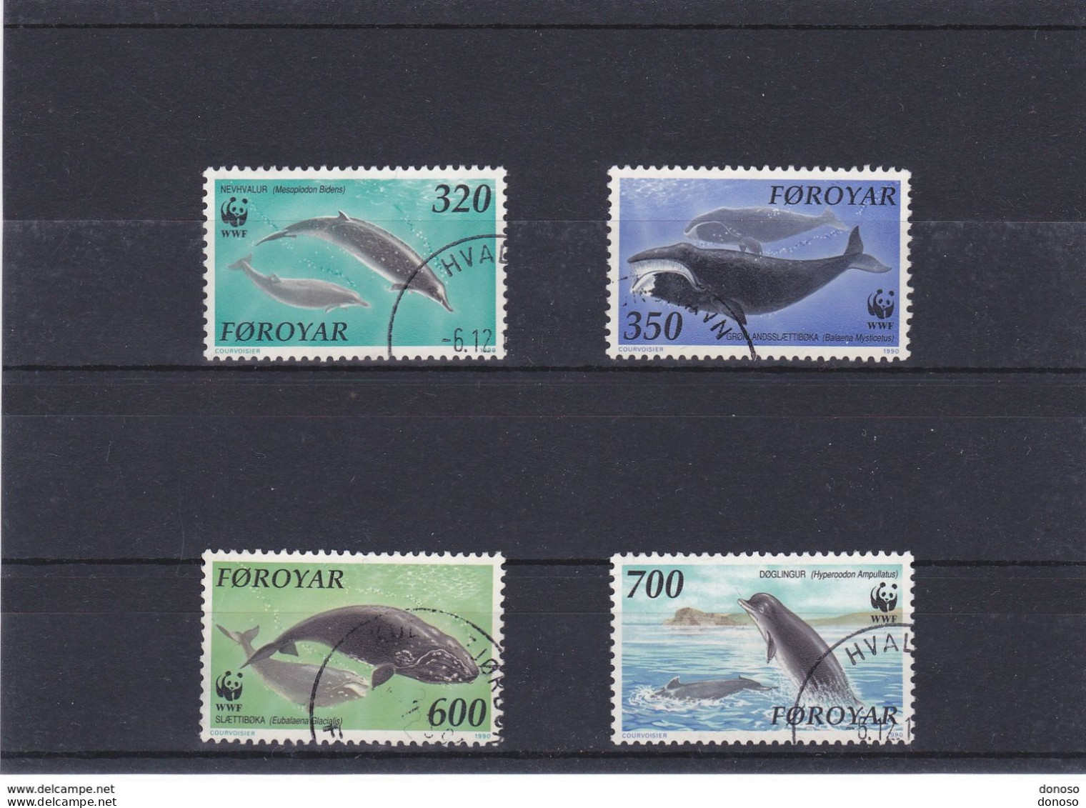 FEROE 1990 Animaux, Mammifères Marins, Baleine, Dauphin Yvert 197-200, Michel 203-206 Oblitérés, VFU Cote Yv 14 Euros - Féroé (Iles)