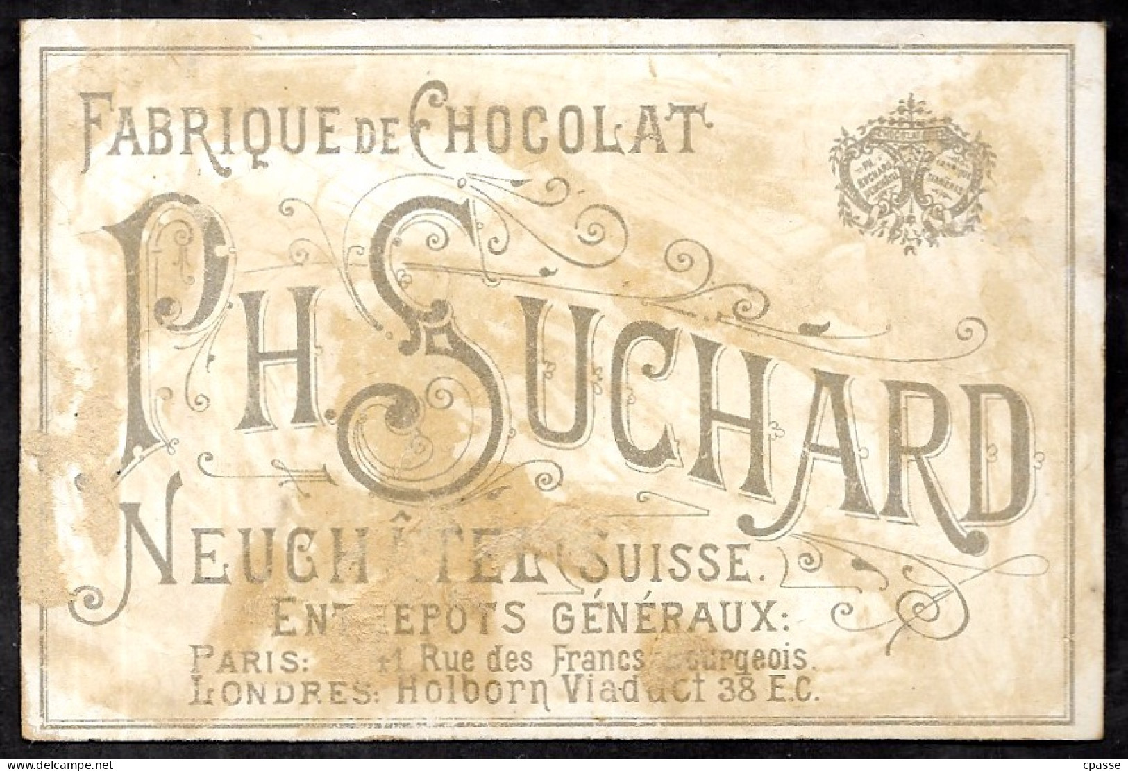 CHROMO XIXe CHOCOLAT SUCHARD De NEUCHÂTEL Suisse - Militaire - Suchard