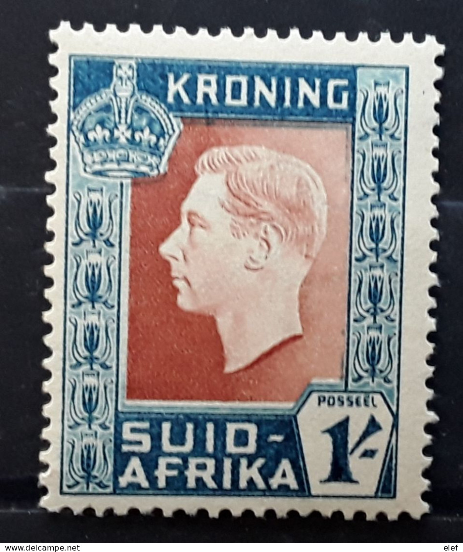 SOUTH AFRICA SUID AFRIKA 1937 King George VI Coronation Kroning , Yvert 87 , 1 S Bleu Et Brun Rouge Neuf ** MNH TTB - Nuevos