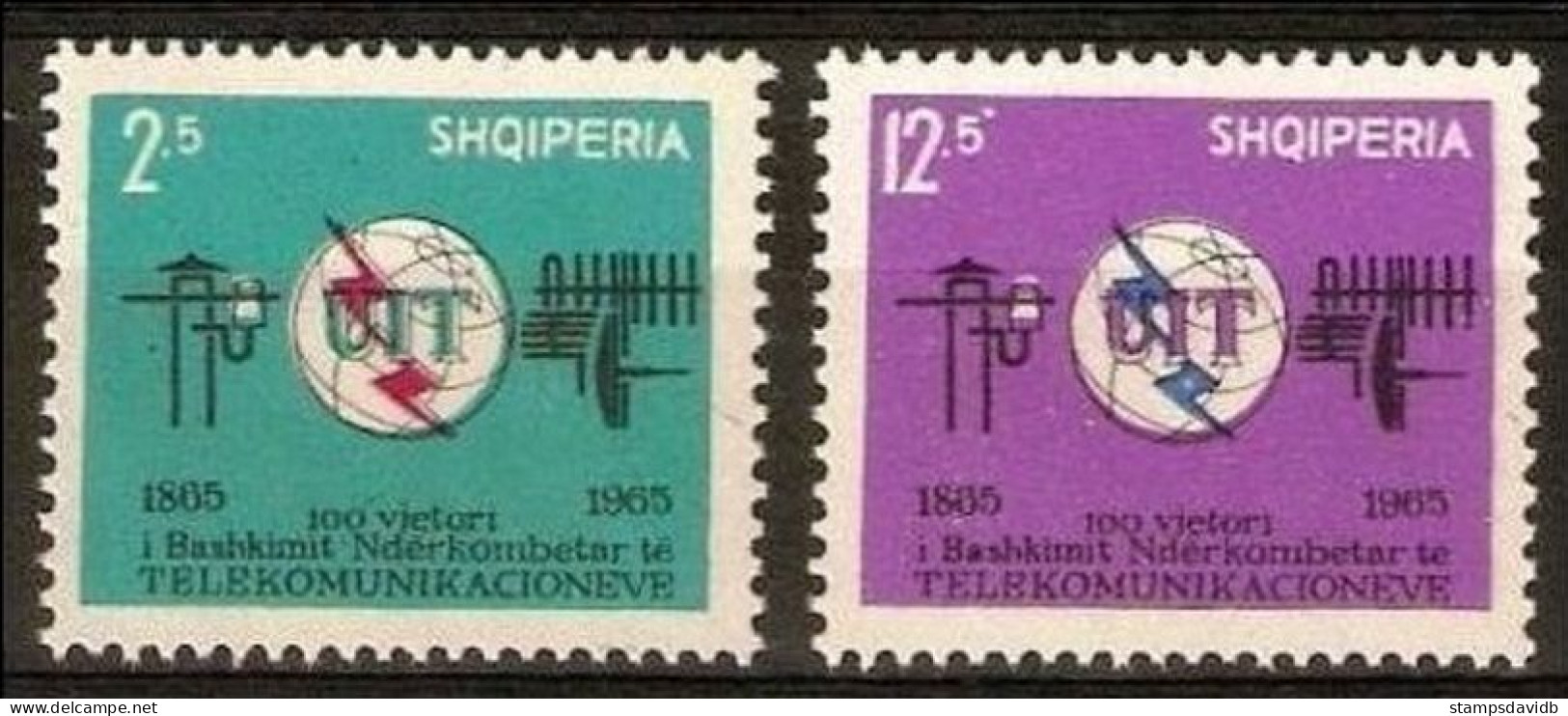 1965 Albania 939-940 100 Years Of ITU 7,00 € - Europe