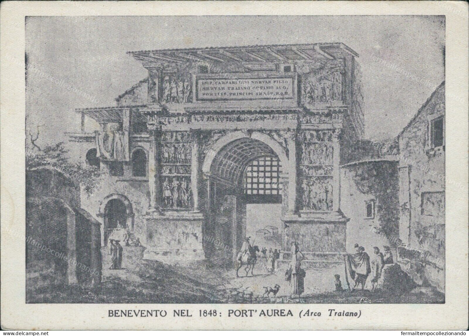 Cr625 Cartolina Benevento Citta' Mostra Storica Nel 1848 Port'aurea Arco Traiano - Benevento