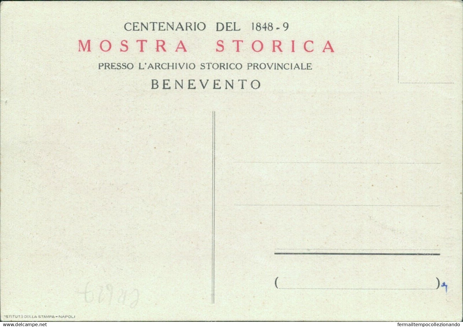 Cr627 Cartolina Benevento Citta' Mostra Storica Nel 1848 Statuto Pius Papa IX - Benevento