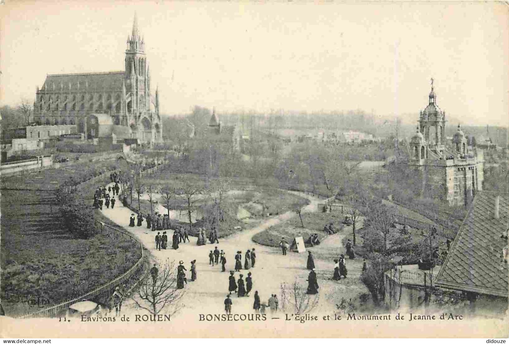 76 - Bonsecours - L'Eglise Et Le Monument De Jeanne D'Arc - Animée - Tampon Cachet Passed Field Censor 2530 - Army Post  - Bonsecours