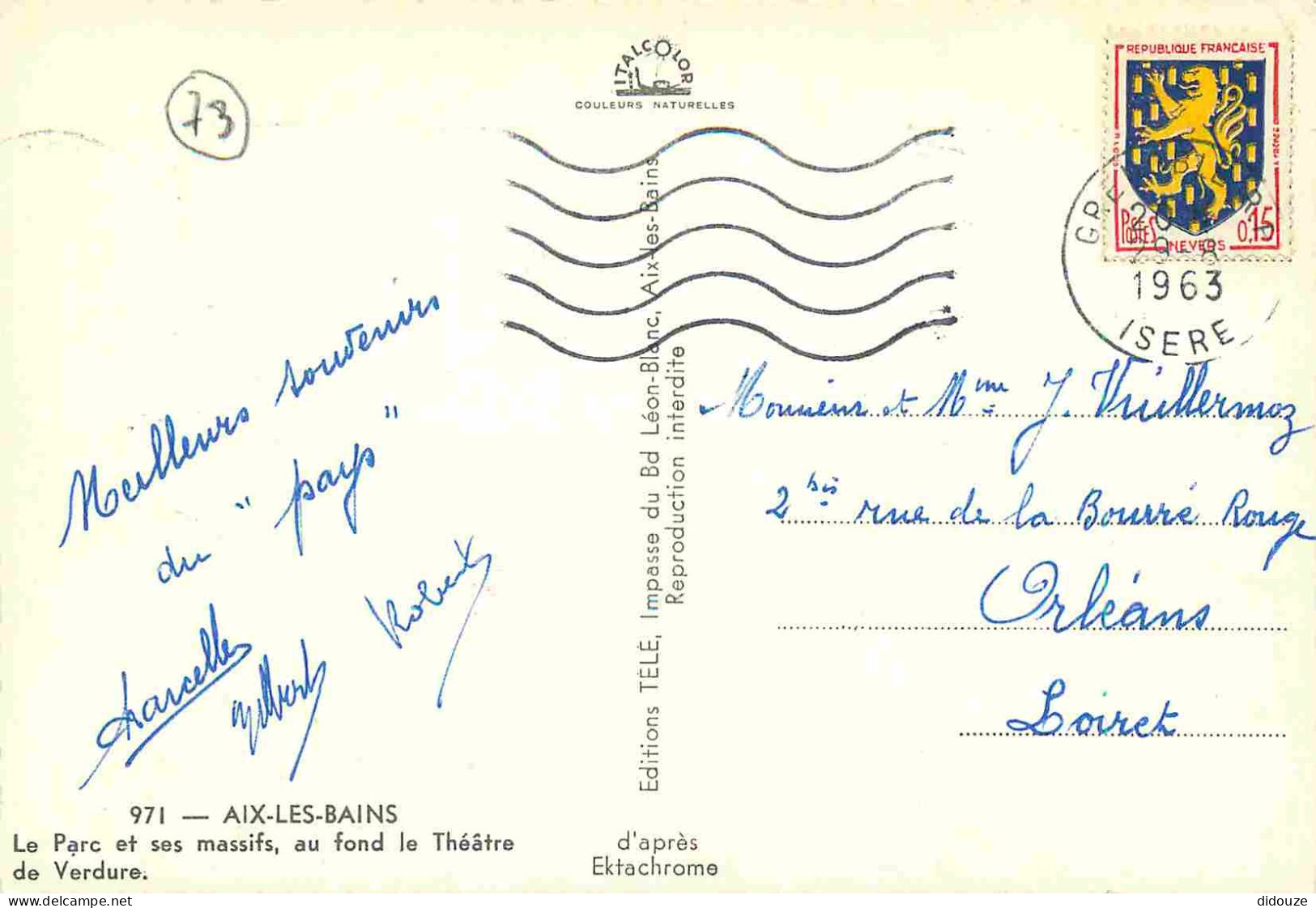 73 - Aix Les Bains - Le Parc Et Ses Massifs - Au Fond Le Théâtre De Verdure - Carte Dentelée - CPSM Format CPA - Voir Sc - Aix Les Bains