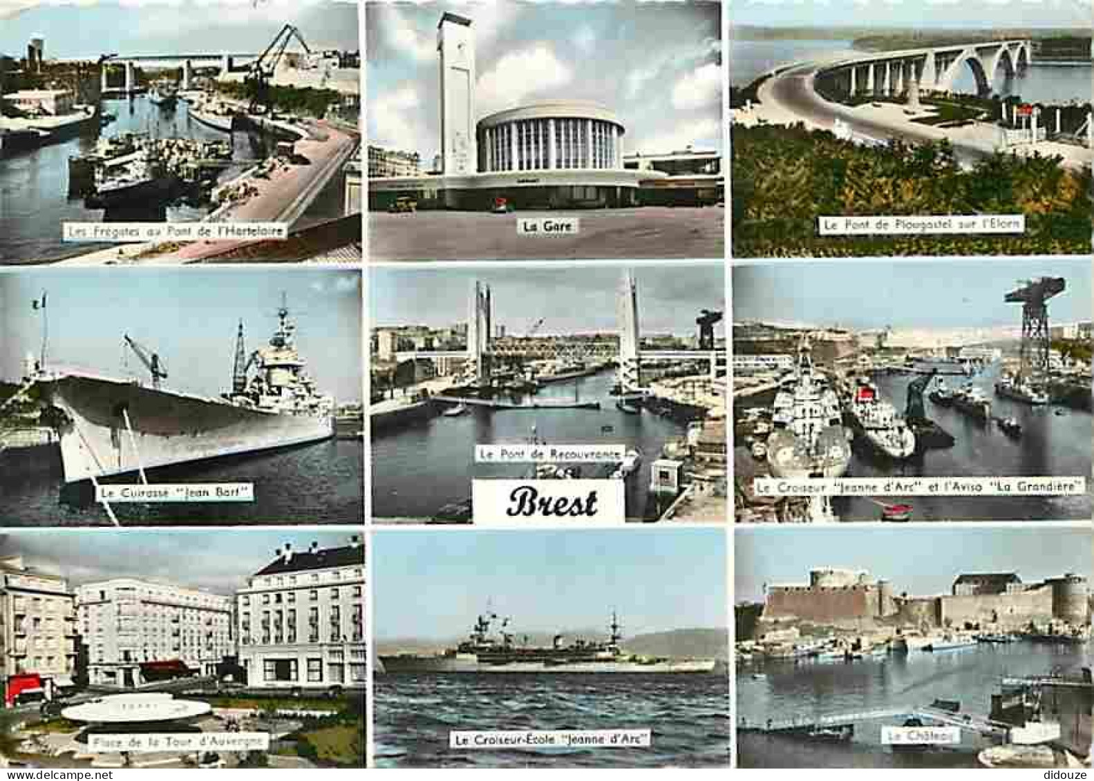 29 - Brest - Multivues - Bateaux De La Marine Nationale - Cuirassé Jean Bart - Voir Scans Recto Verso  - Brest