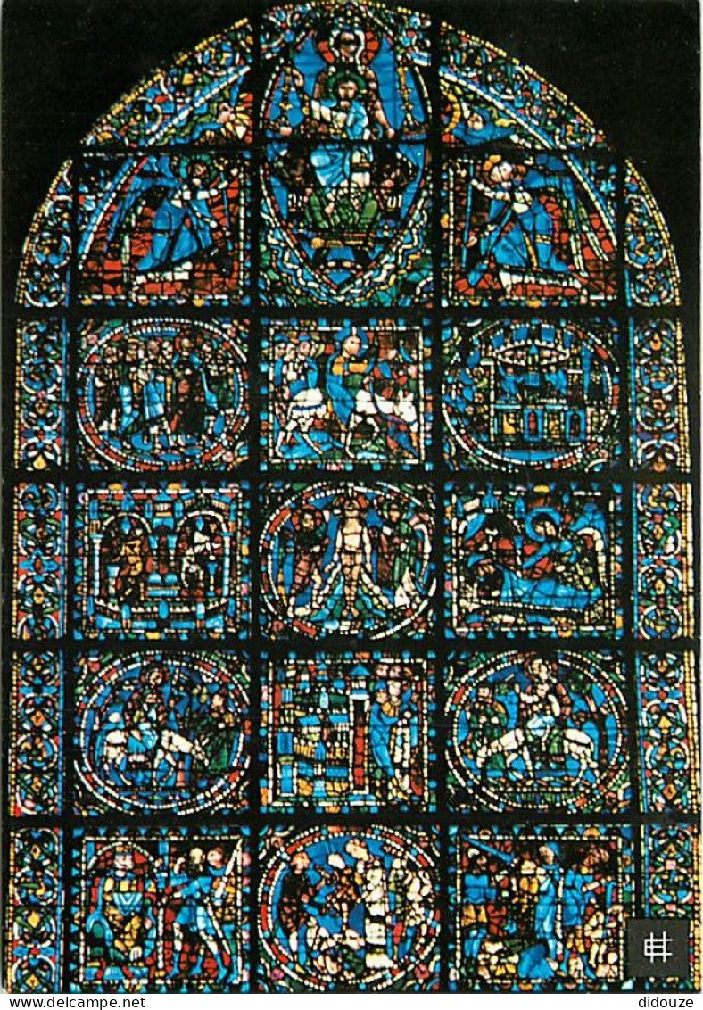 28 - Chartres - Intérieur De La Cathédrale Notre Dame - Vitraux Religieux - Façade Ouest, Partie Supérieure De La Verriè - Chartres