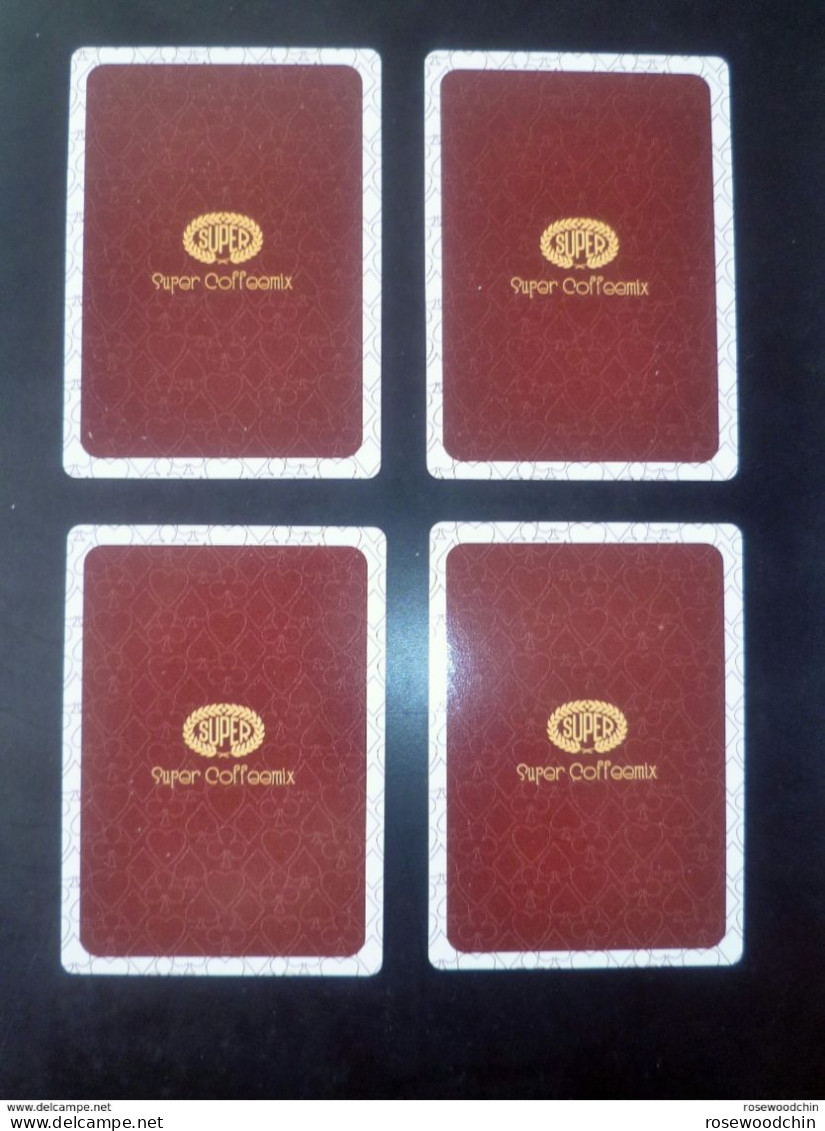 Set Of 4 Pcs. Super Coffeemix Single Playing Card - Ace Of Spades, Hearts, Clubs, Diamonds (#15) - Kartenspiele (traditionell)