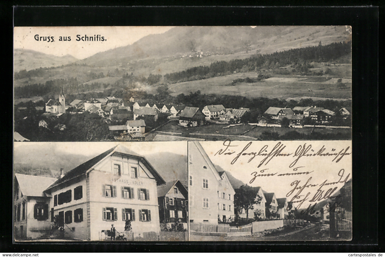 AK Schnifis, Gasthaus Zum Adler, Ortsansicht Aus Der Vogelschau  - Other & Unclassified