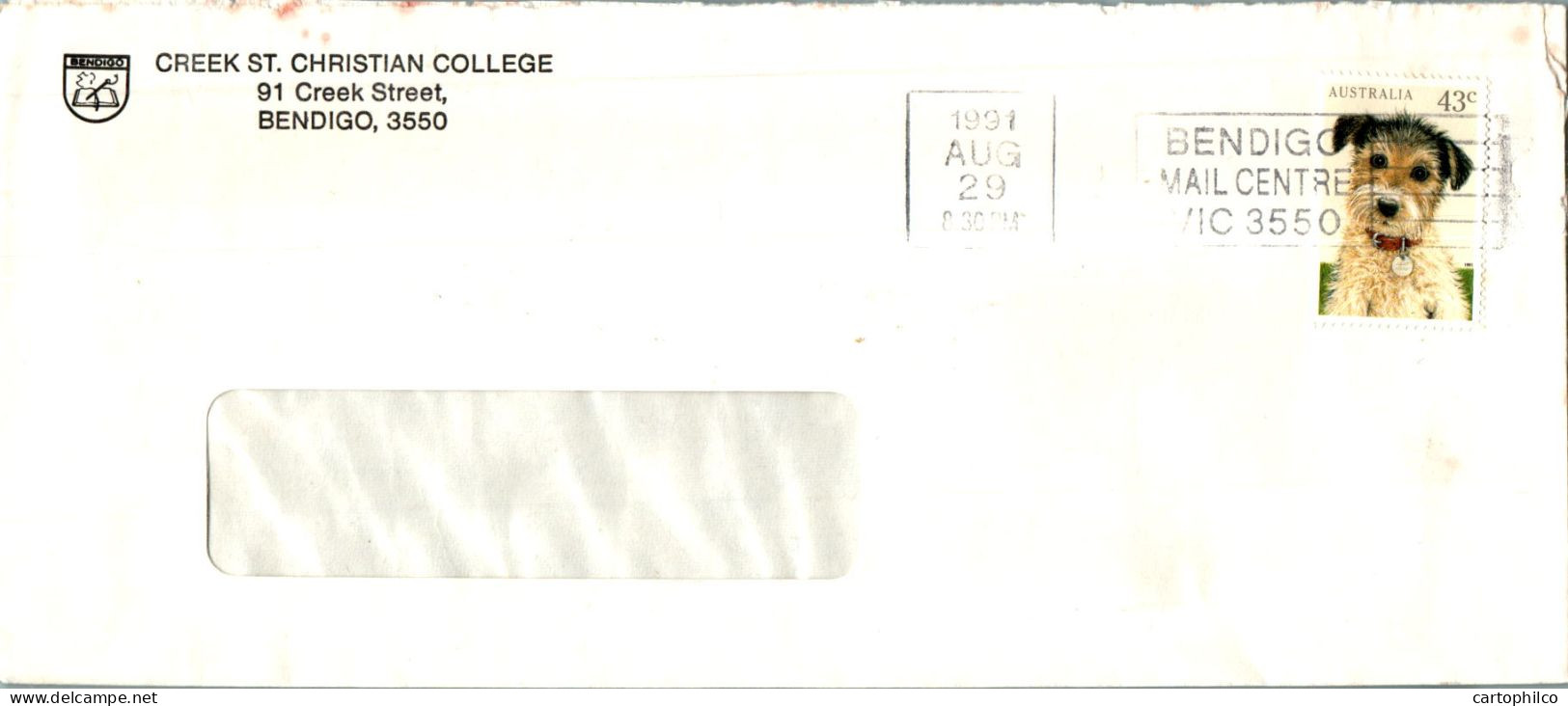 Australia Cover Dog Creek St Christian College Bendigo - Lettres & Documents