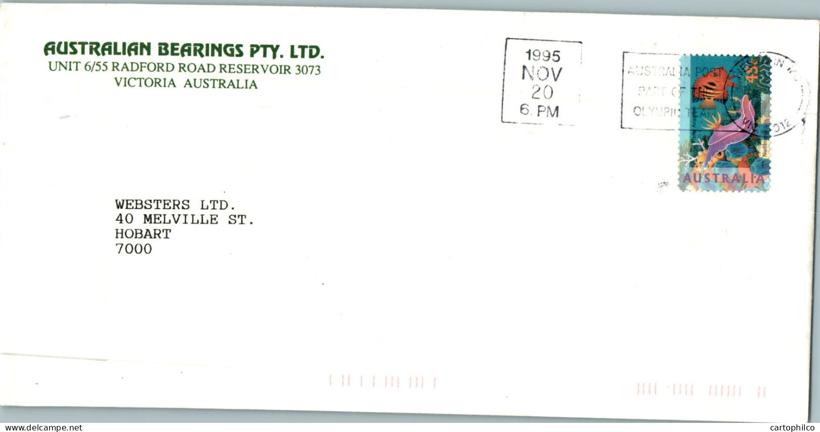 Australia Cover Fish Australian Bearings To Hobart - Lettres & Documents