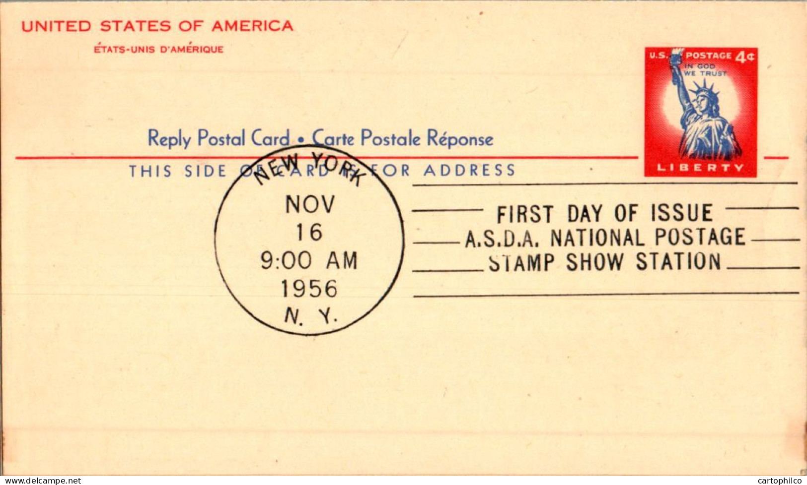 US Postal Stationery 4c Statue Of Liberty FDC New York ASDA Nationla Stamp Show Station - 1961-80