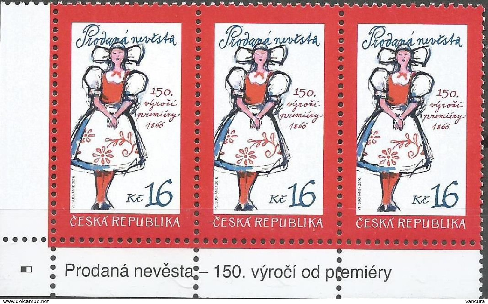 ** 887 Czech Republic 150th Anniversary Of The Bartered Bride Opera 2016 Smetana - Neufs