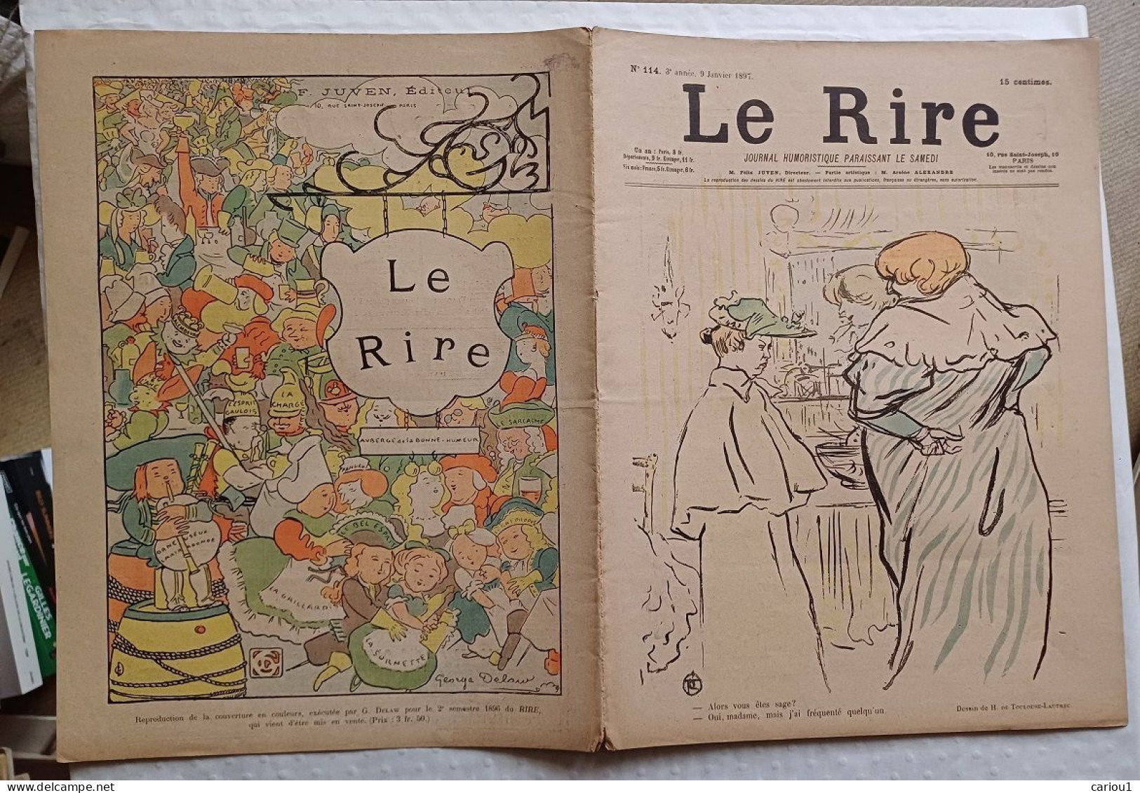 C1 LE RIRE Janvier 1897 Dessin De TOULOUSE LAUTREC Alors Vous Etes Sage PORT INCLUS France - 1801-1900