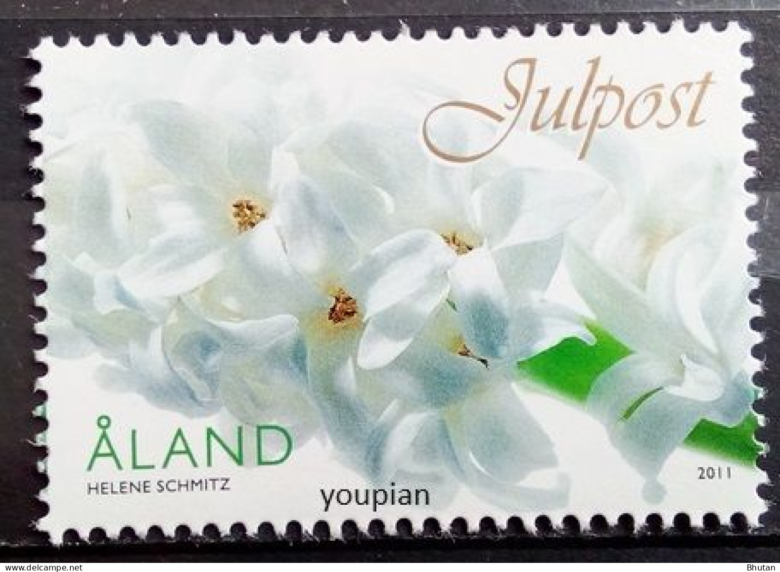 Aland Islands 2011, Christmas - White Hyacinth, MNH Single Stamp - Aland