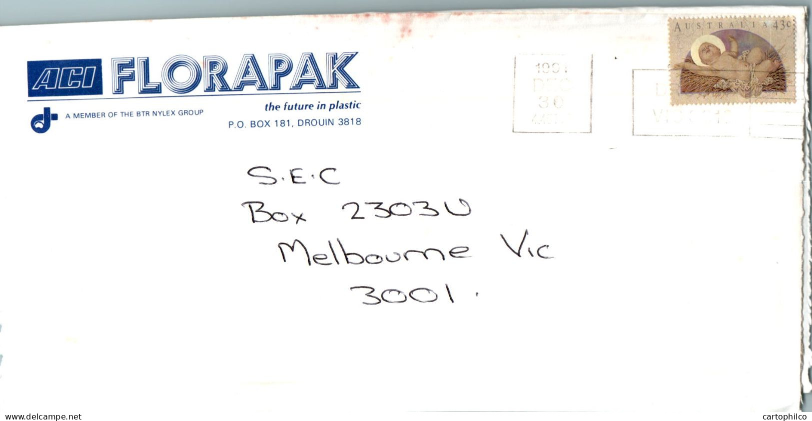 Australia Cover Florapak The Future In Plastic  To Melbourne - Lettres & Documents