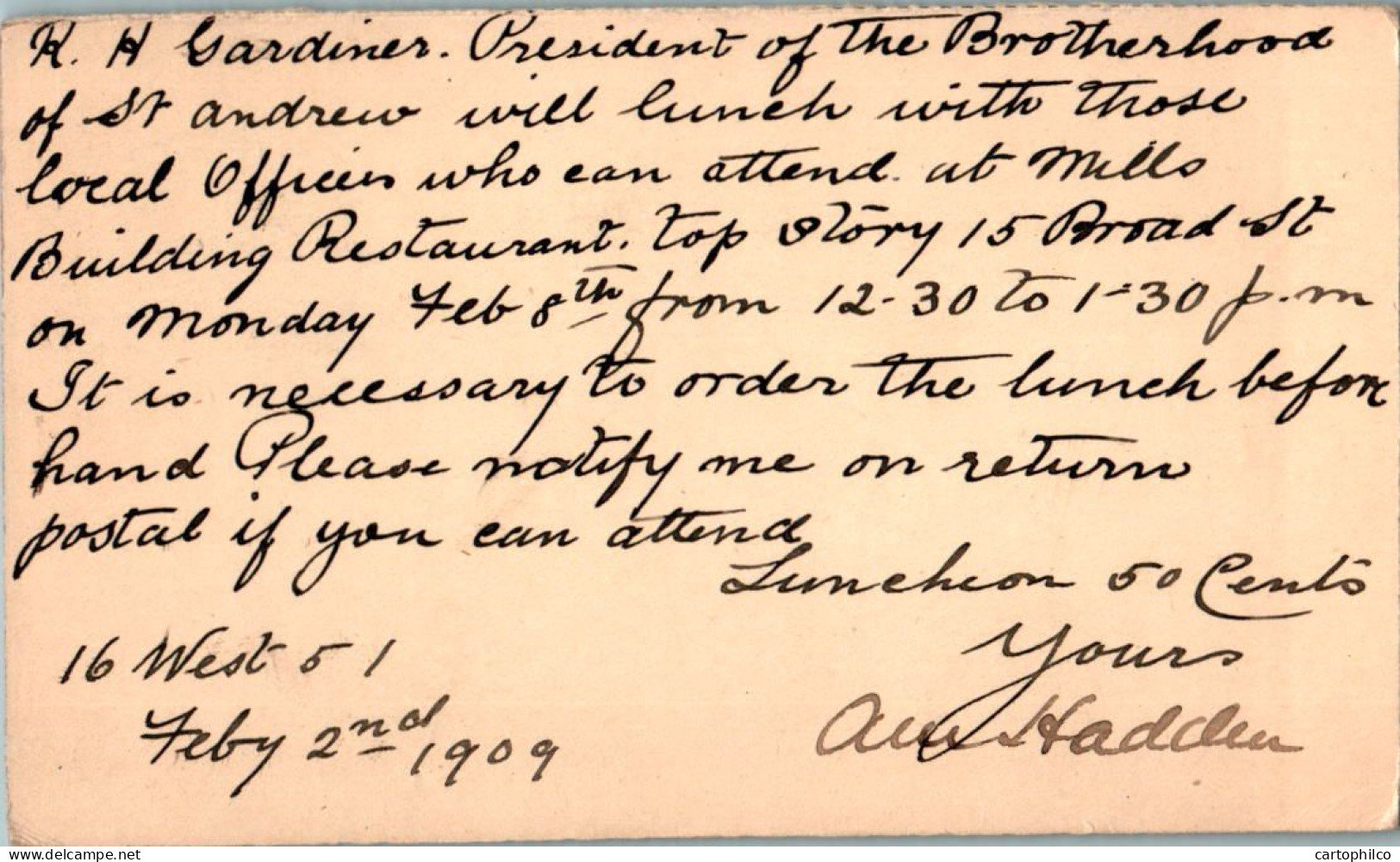 US Postal Stationery 1c New York 1909  - ...-1900