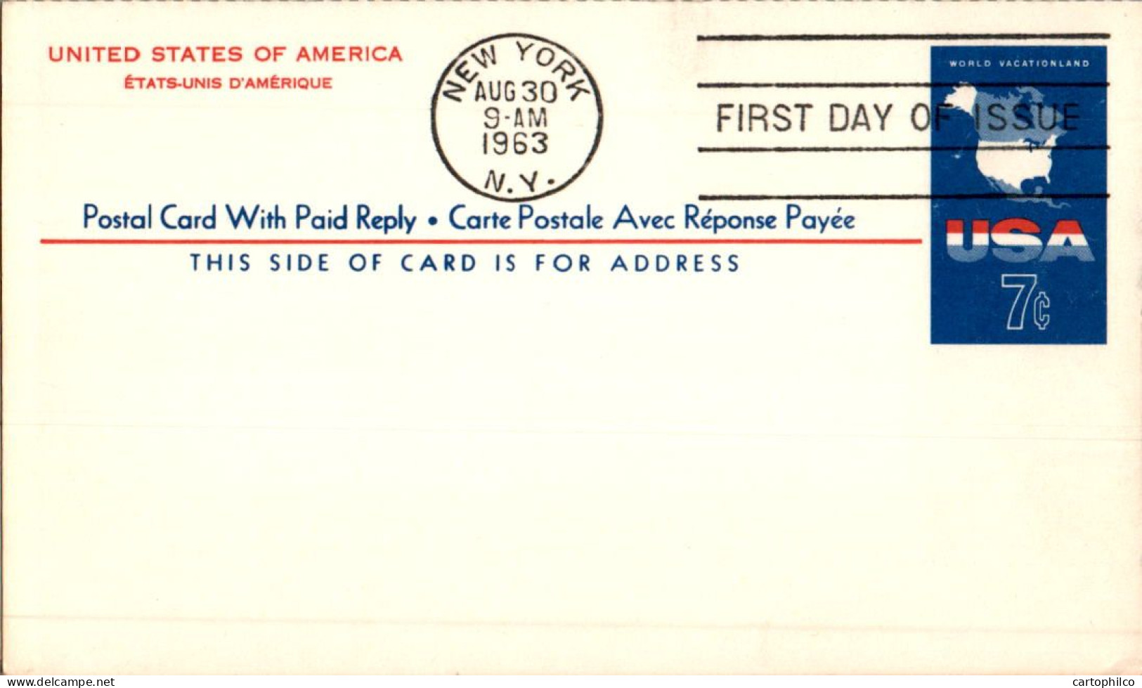 US Postal Stationery 7c New York 1963 - 1961-80