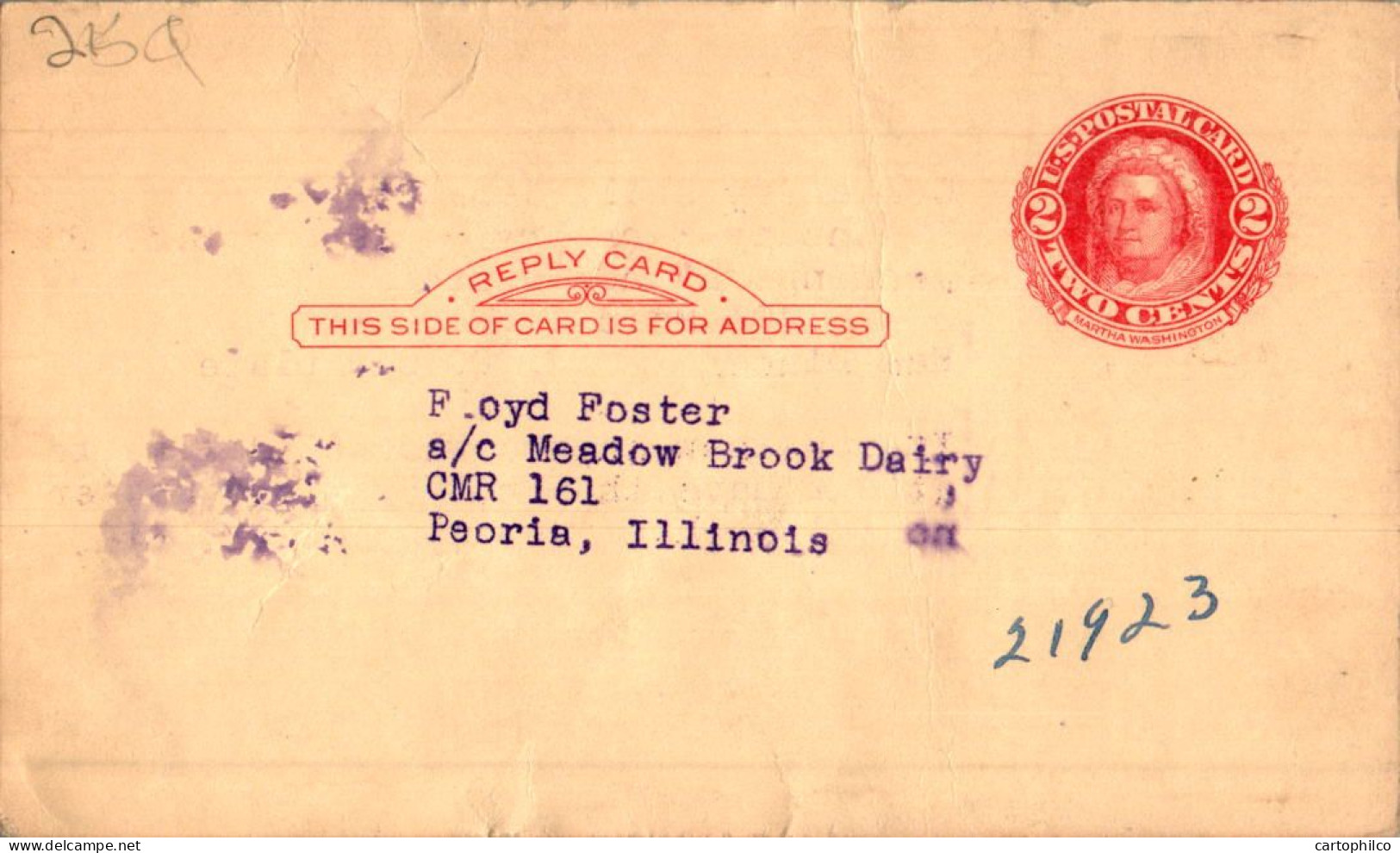 US Postal Stationery 2c To Floyd Foster Peoria Illinois - 1941-60