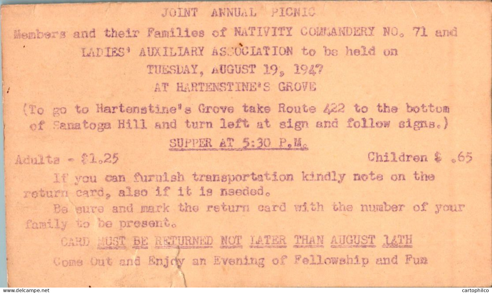 US Postal Stationery 1c To Pottstown Penn 1947 - 1941-60