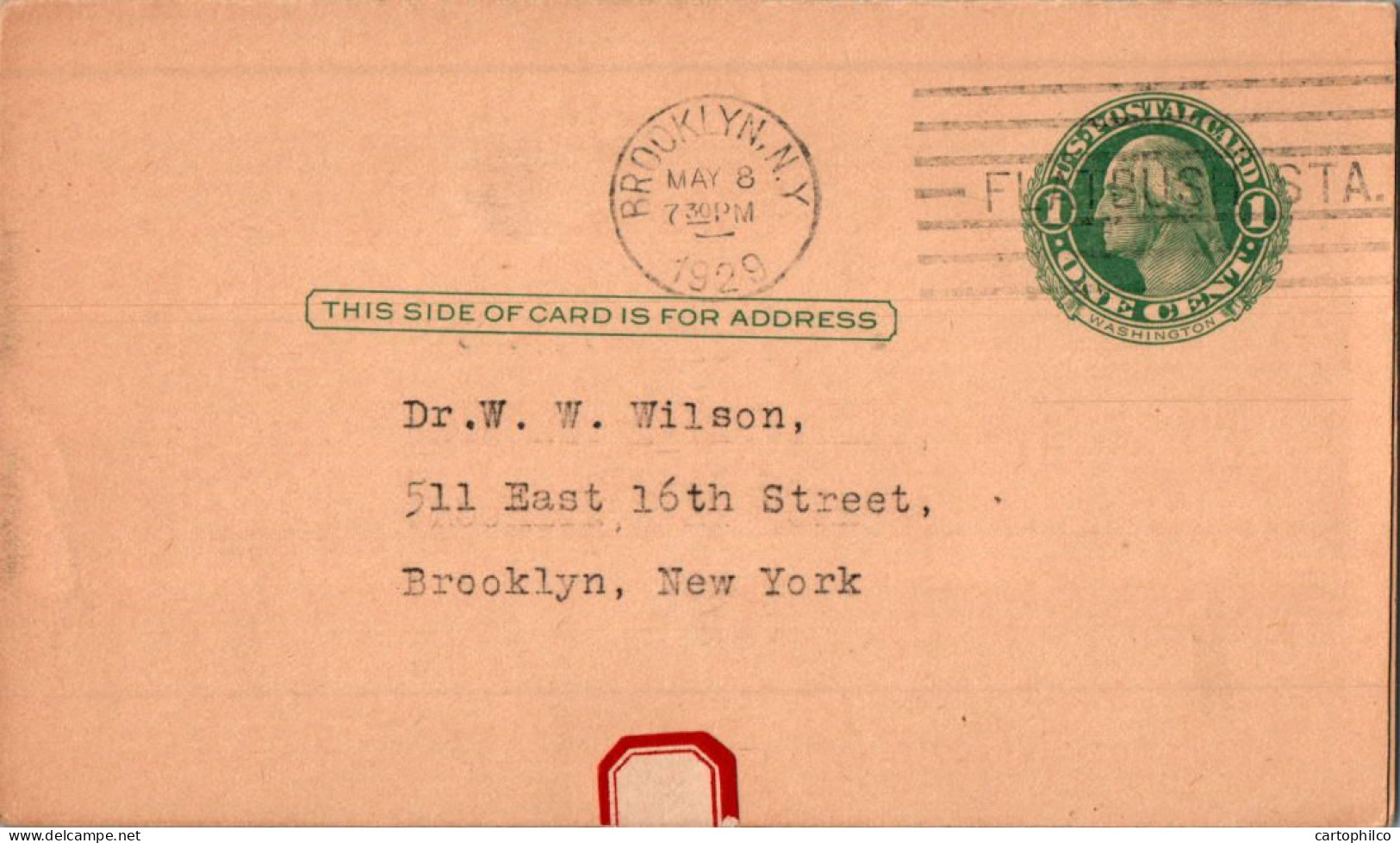 US Postal Stationery 1c Brooklyn NY Humphrey Heating  - 1921-40