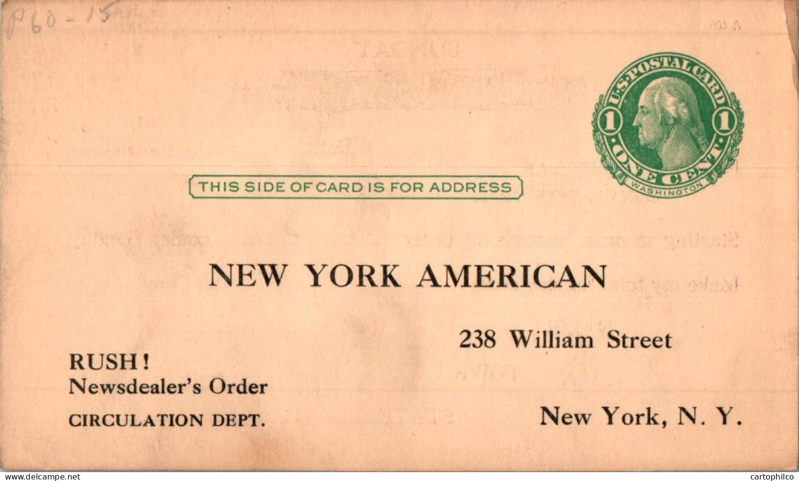 US Postal Stationery 1c To New Tork American  - 1921-40