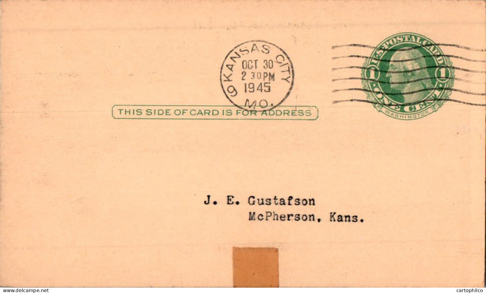 US Postal Stationery 1c Kansas To Mc Pherson Advertisement Strapwatches Watch - 1921-40