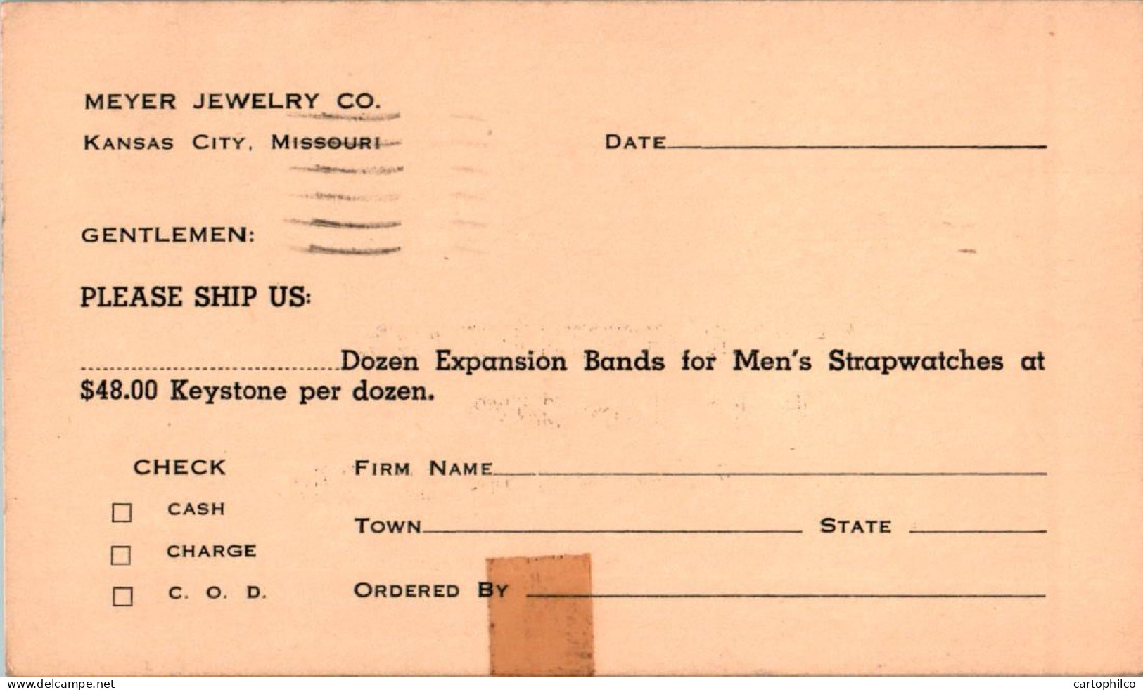 US Postal Stationery 1c Kansas To Mc Pherson Advertisement Strapwatches Watch - 1921-40