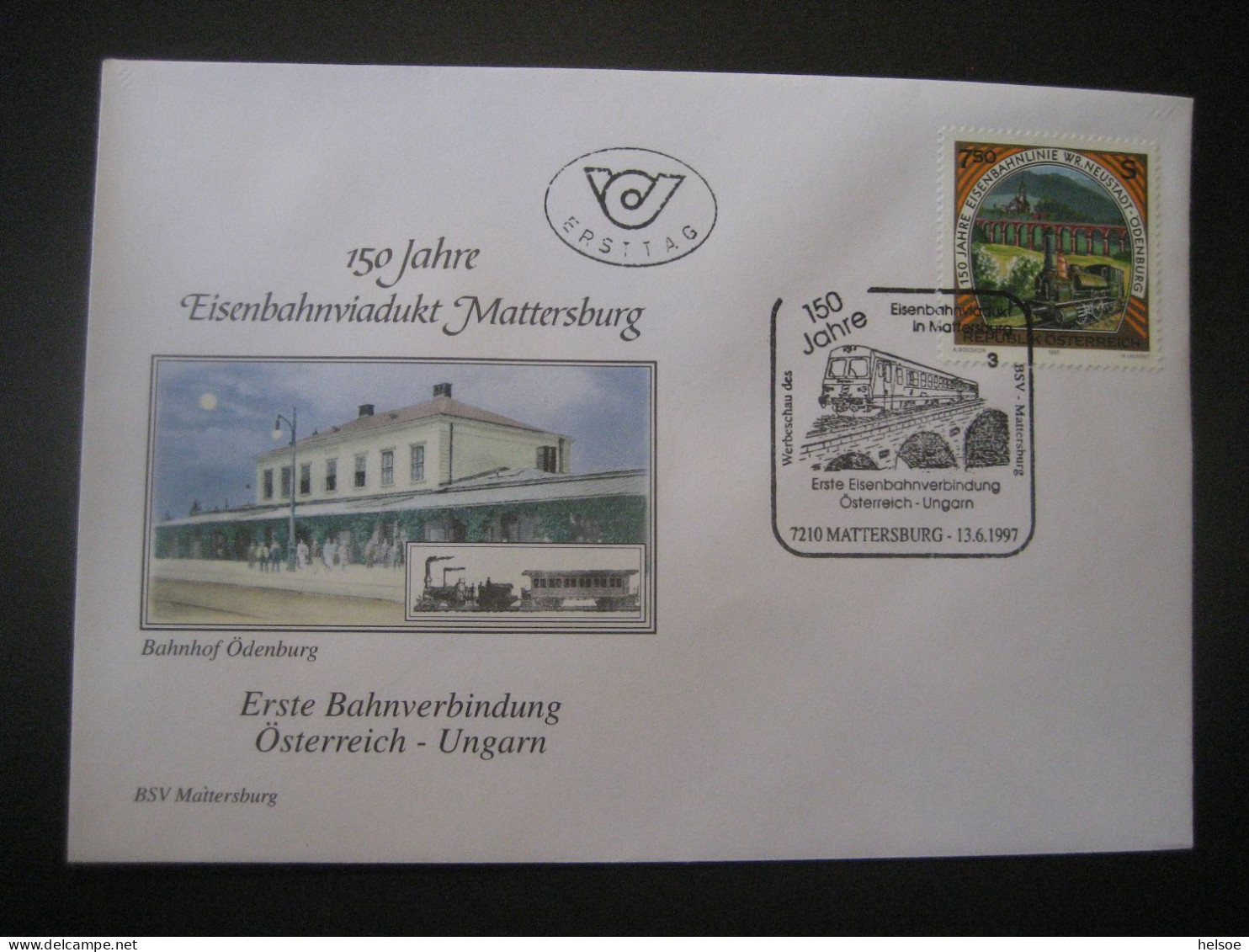 Österreich 1997- 6 Sonderumschläge  Mit Eisenbahnmotiven Und Sonderstempel - Storia Postale