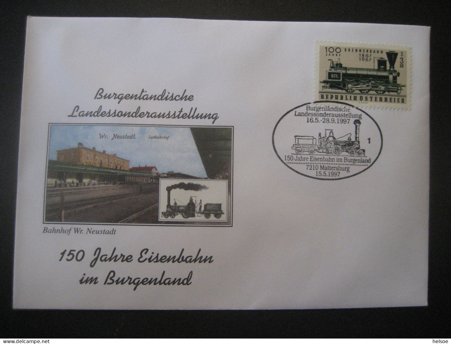 Österreich 1997- 6 Sonderumschläge  Mit Eisenbahnmotiven Und Sonderstempel - Storia Postale