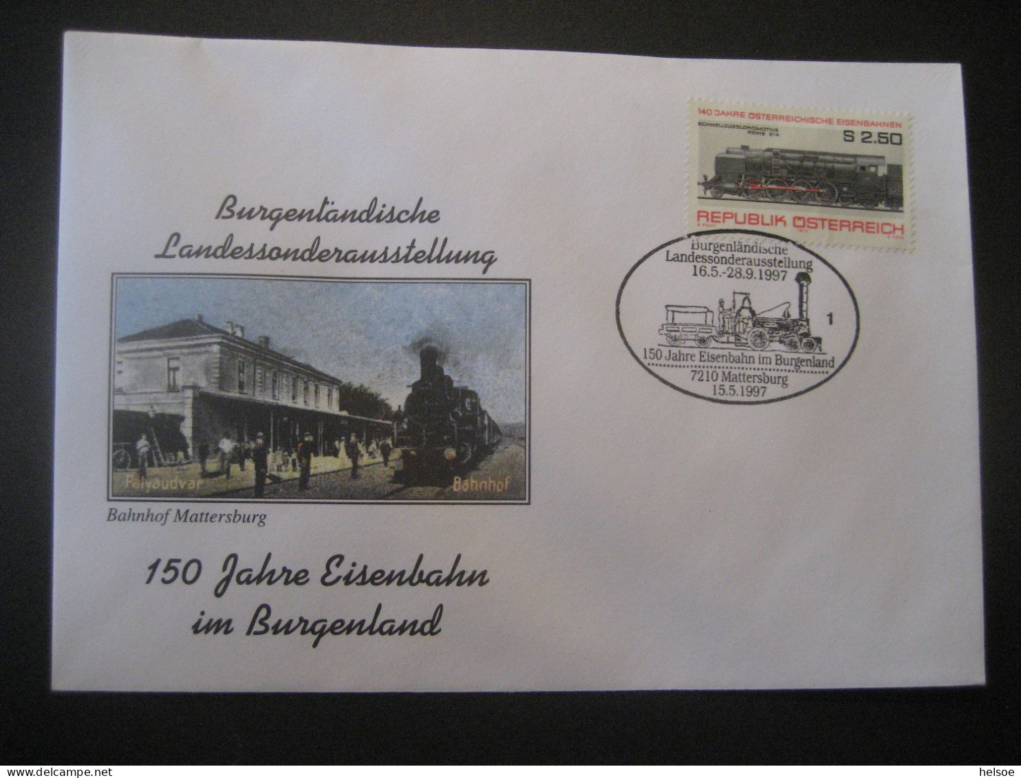 Österreich 1997- 6 Sonderumschläge  mit Eisenbahnmotiven und Sonderstempel