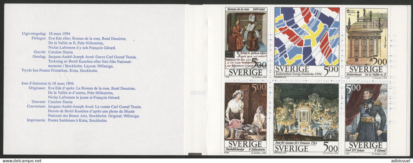 1994 Carnet C1794 FRANCE-SUEDE SVERIGE-FRANKRIKE Neuf ** (MNH). TB - 1981-..