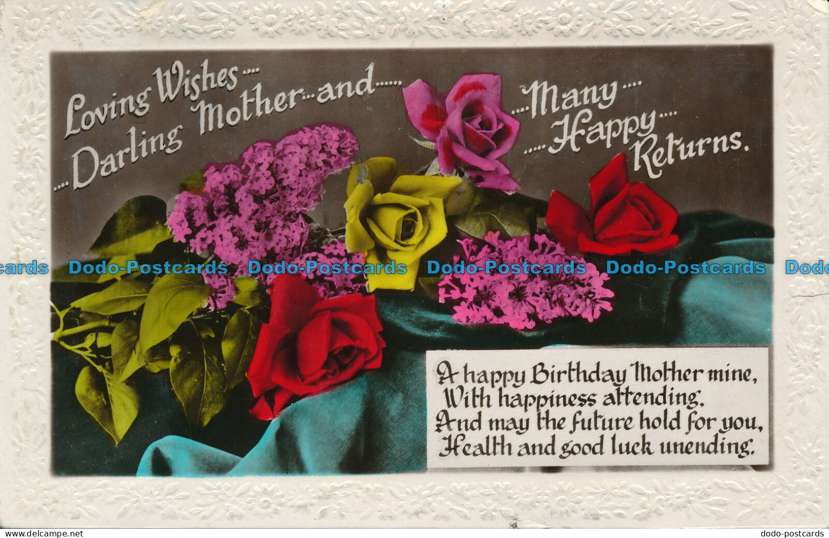 R104893 Greetings. Loving Wishes Darling Mother And Many Happy Returns. Flowers. - Mundo