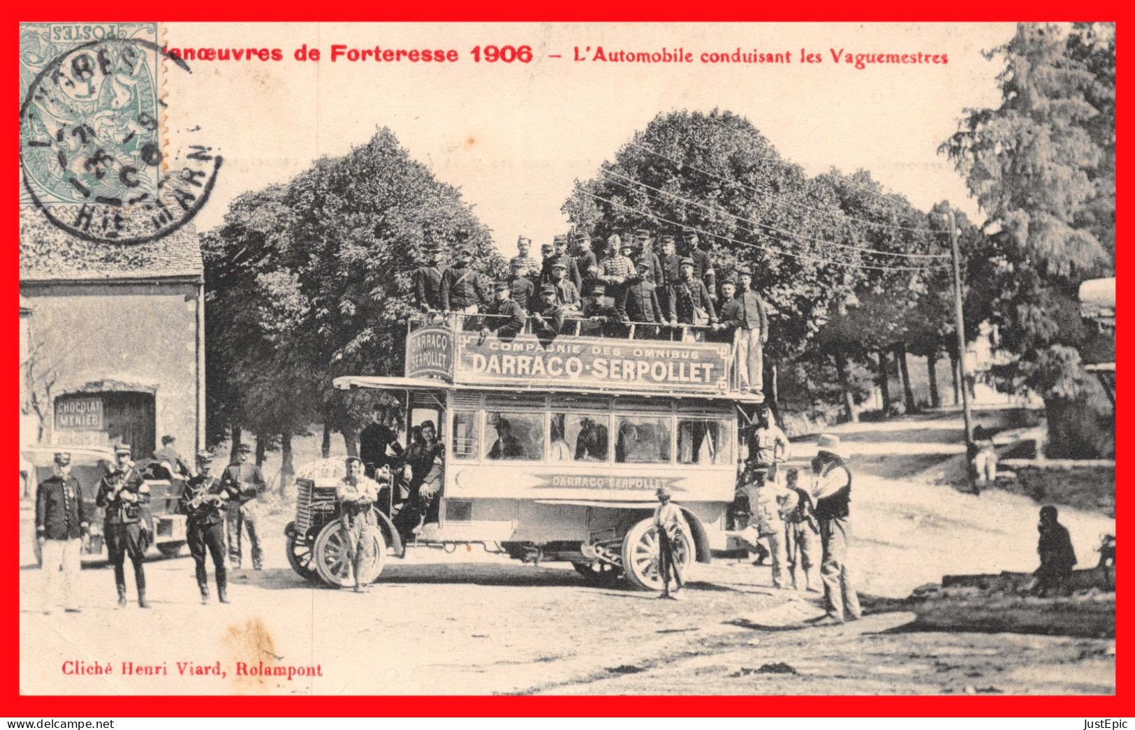 52 COMPAGNIE DES OMNIBUS DARRACQ SERPOLLET - Le Transport Des Vaguemestres Lors Des Manœuvres De Forteresse En 1906 Cpa - Autobús & Autocar