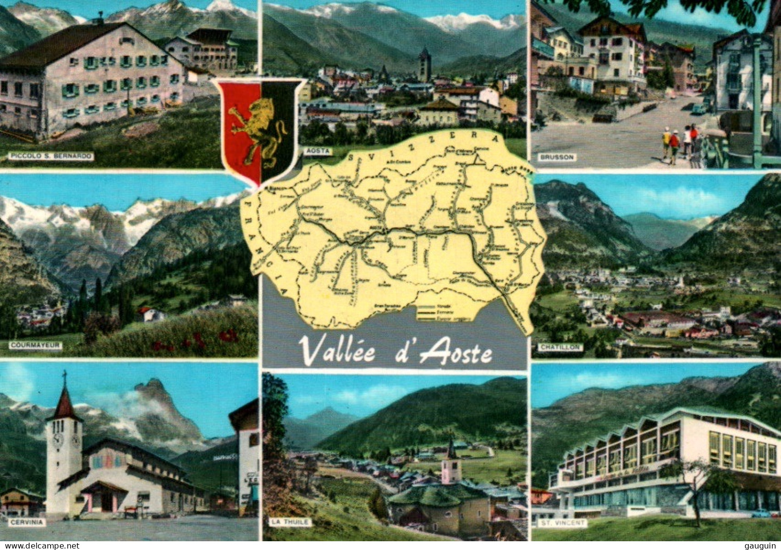 CPSM - VALLÉE D'AOSTE - Carte GÉO. Multivues - Edition Cesare Capello - Other & Unclassified