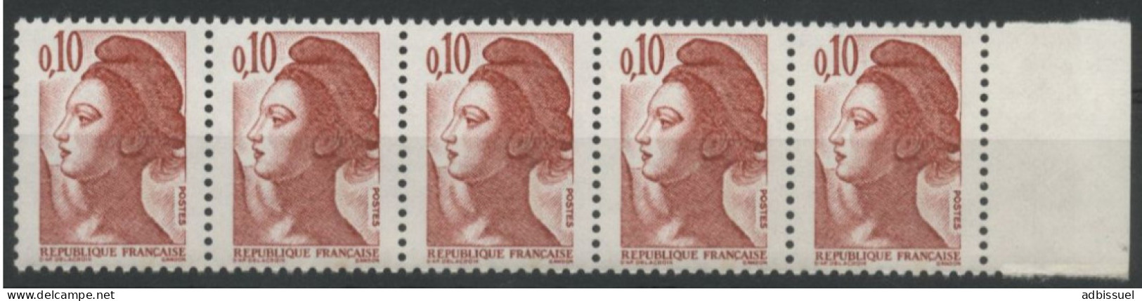 N° 2179d (x5) Cote 75 € BANDE DE PHOSPHORE Très Déplacée Au Milieu Du Bonnet Phrygien 10 Ct Liberté Voir Suite - Ongebruikt