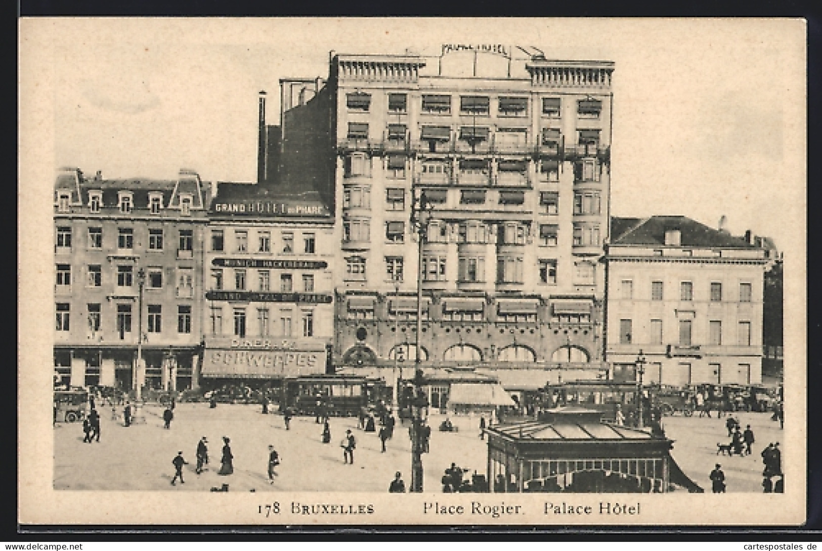 AK Brüssel / Bruxelles, Place Rogier & Palace Hôtel  - Bruselas (Ciudad)