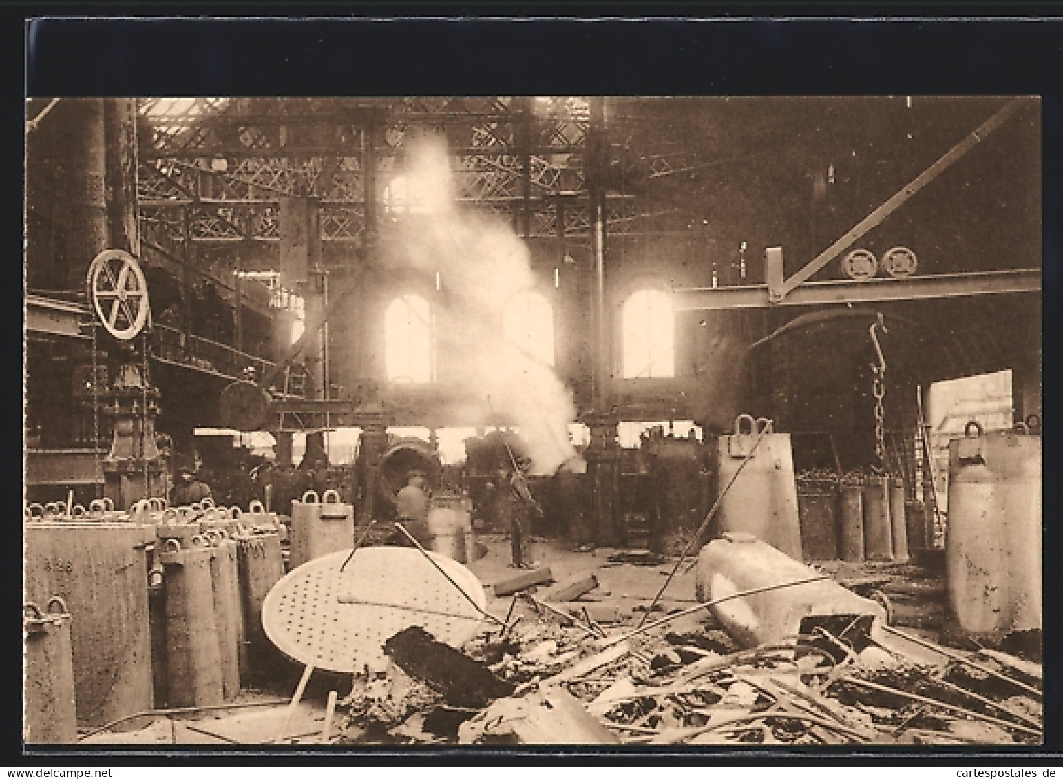 AK Couillet, Usines Métallurgiques Du Hainaut, Vue De La Halle Des Aciéries Thomas  - Otros & Sin Clasificación