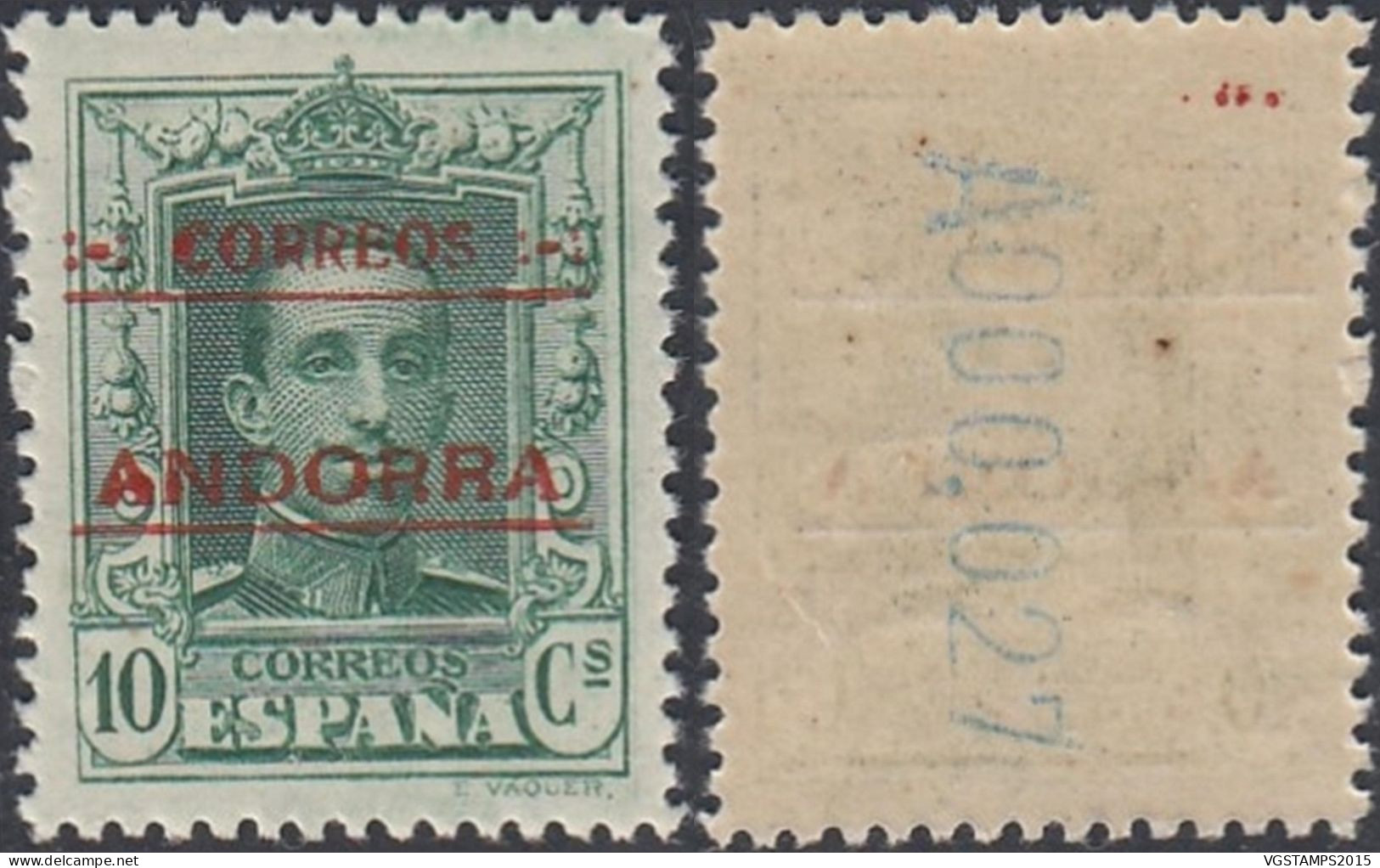 Andorre 1928 - Andorre Espagnole - Timbre Neuf. Yvert Nr.: 3 Ca. Michel Nr.: 3 Ca. Dentélé: 14 ... (EB) AR.02910 - Neufs