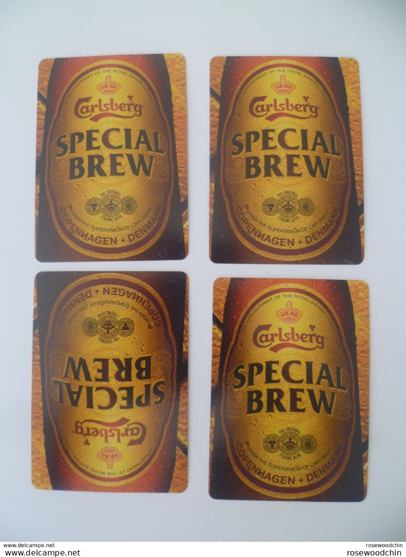 Set Of 4 Pcs.  Carlsberg Beer Special Brew Single Playing Card - Ace Of Spades, Hearts, Clubs, Diamonds (#33) - Kartenspiele (traditionell)