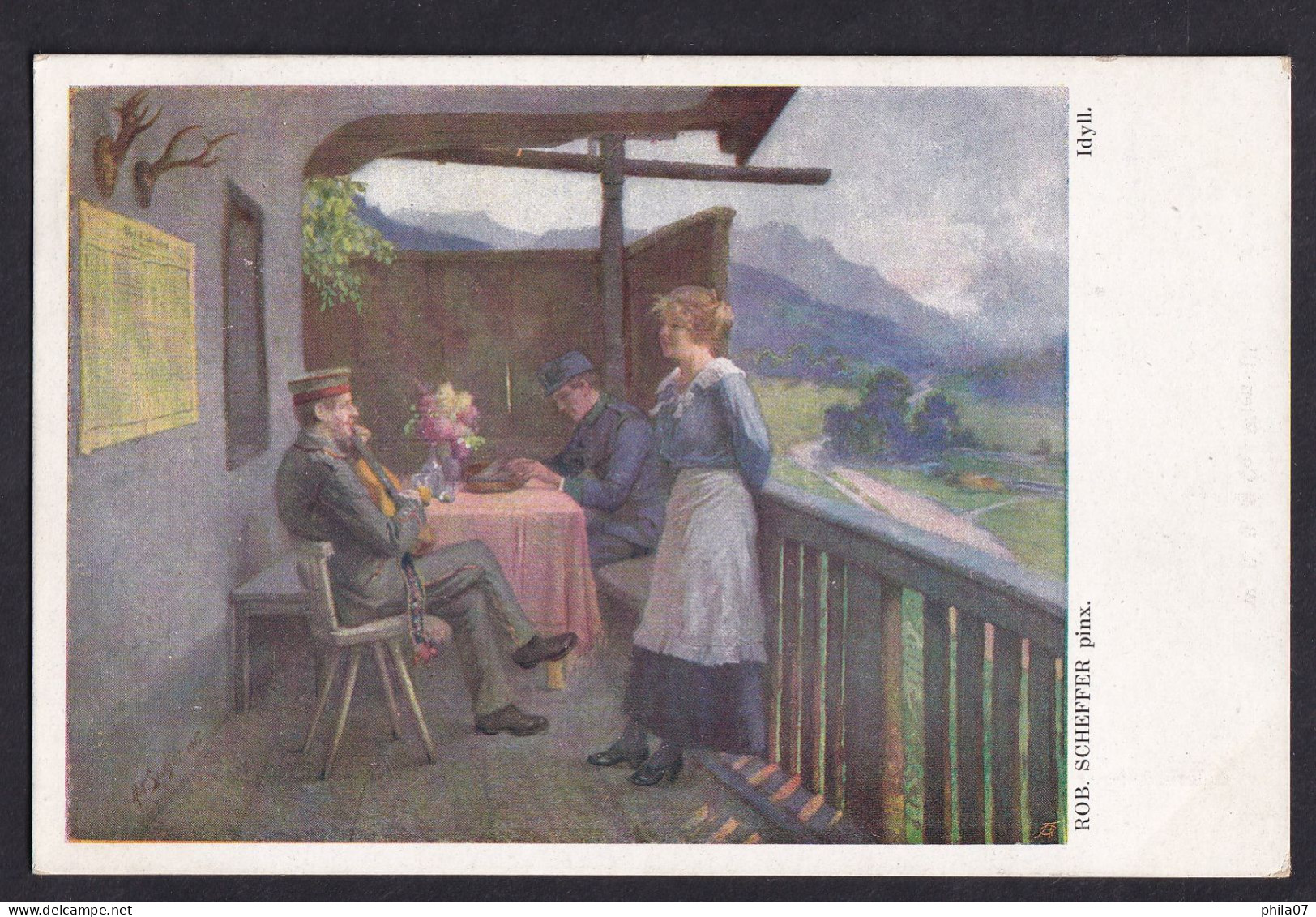 Rob. Scheffer: Idyll / Postcard Circulated, 2 Scans - Pintura & Cuadros